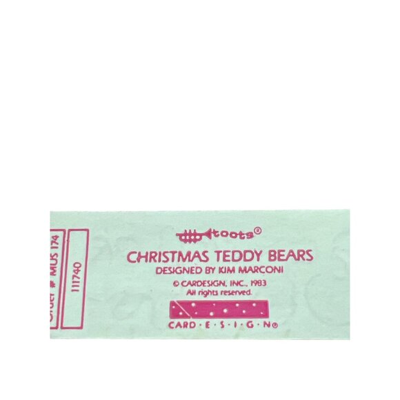 Vintage 80s Toots Christmas Teddy Bears Stickers Santa Hat Presents 1983 6" - Picture 4 of 5